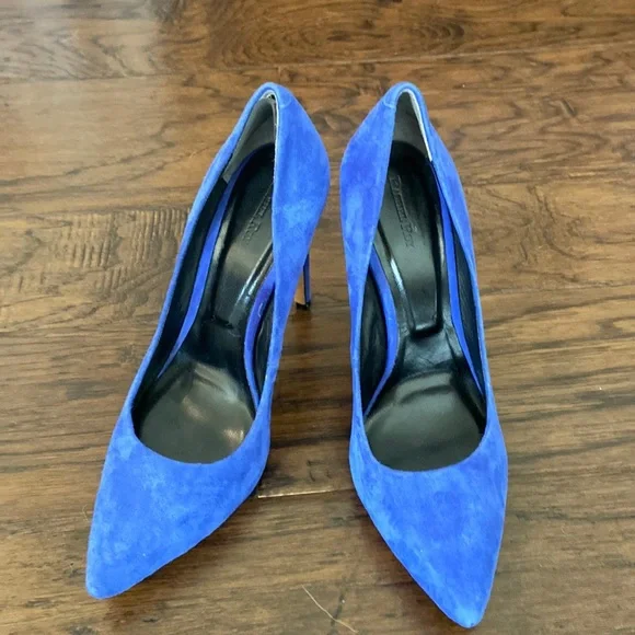 Rachel Roy blue suede heels. Worn once. Size 7.5. - Picture 1 of 2